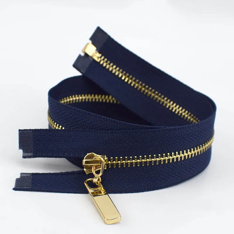 navy blue 2 шт. Meetee 3# Металл Конец застежки-молнии/40 70 см с золотыми зубьями и длинной застежкой-молнией застежка для пошива сумок пуховик, куртка, юбка, Костюмы аксессуары - Цвет: navy blue
