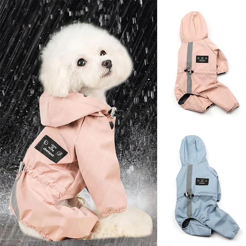 Дождевик для маленьких собак водонепроницаемая куртка с капюшоном дышащая