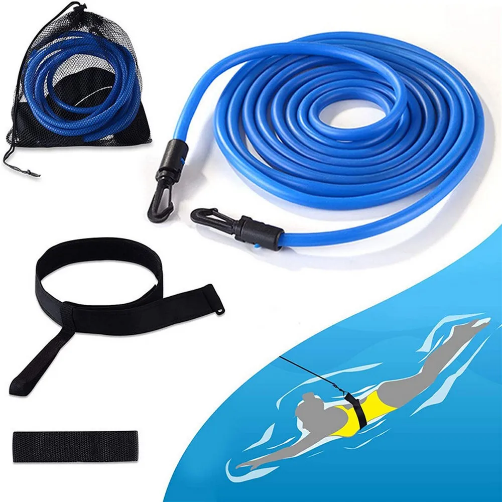 

Тренировочный ремень для плавания, статический эластичный шнур, фиксированная Тяговая лента, аксессуары для бассейна, для взрослых и детей