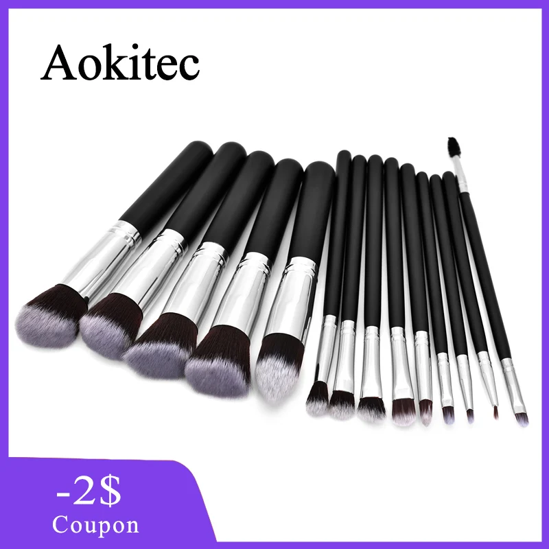 Aokitec 14 шт. набор профессиональных кистей для макияжа основа румяна тени век