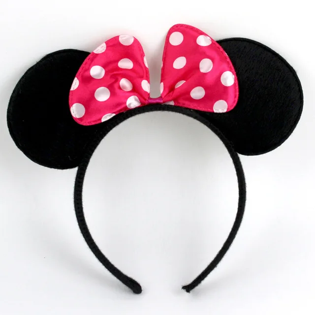 1pc rose headband Вечерние принадлежности с Минни Маус, одноразовые столовые приборы, праздничные сувениры, мультяшная тема, детский душ, детский набор украшений на день рождения - Цвет: 1pc rose headband