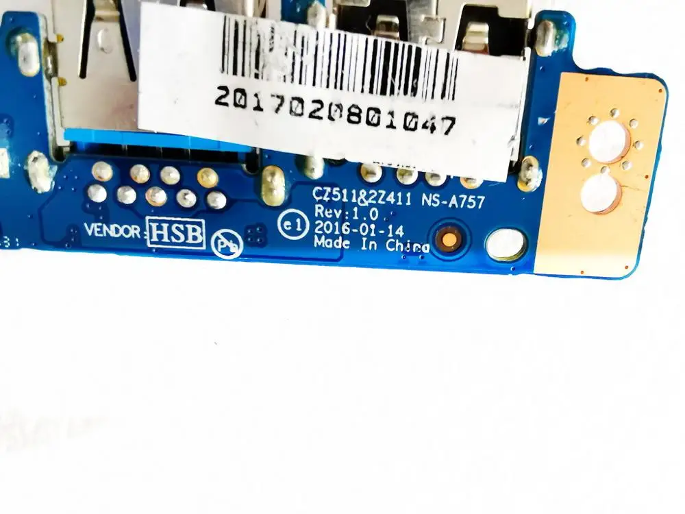 Оригинальная USB плата для Lenovo 510 15ISK CZ511 2Z411 NS A757 REV 1 0 проверенная хорошая