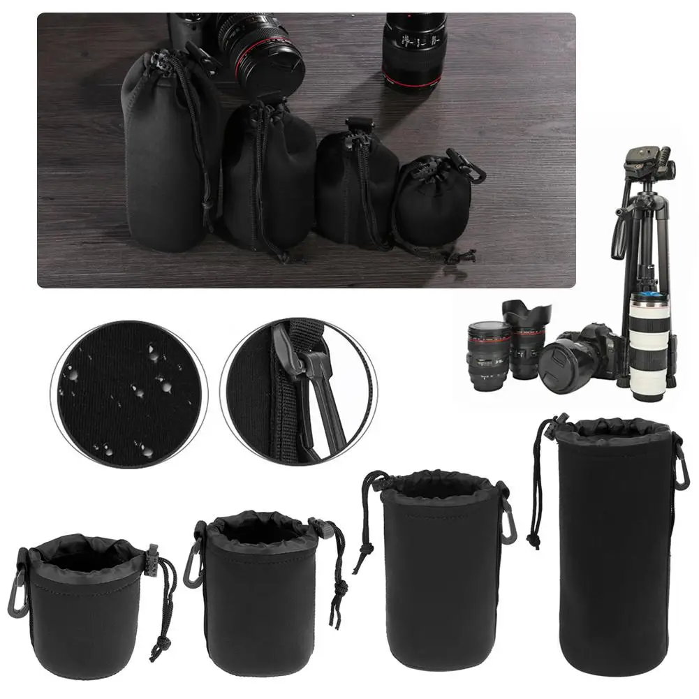 Camera Lens Bag Neoprene DSLR Soft Shockproof Protector Carry Pouch Case For Canon Nikon Accessories Kit | Электроника