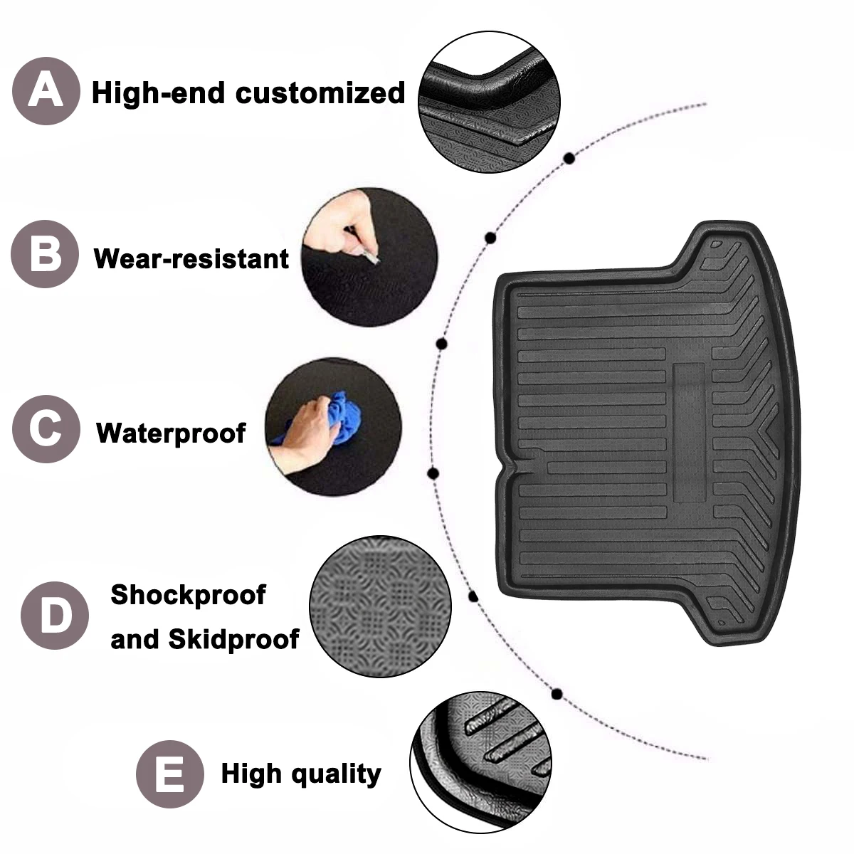 

For Nissan Kicks 2017 2018 2019+Rear Trunk Cargo Liner Mat Boot Liner Tray Floor Sheet Carpet Tray Shock Waterproof Antislip