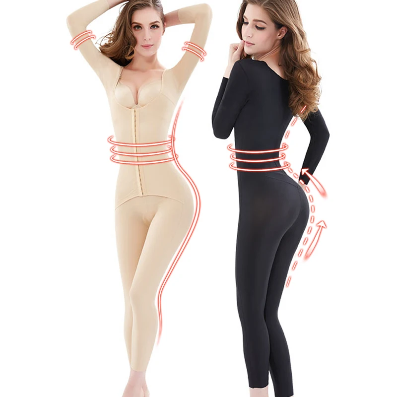 Wechery Новый Body Shaper Для женщин для похудения полной длины боди с длинным рукавом