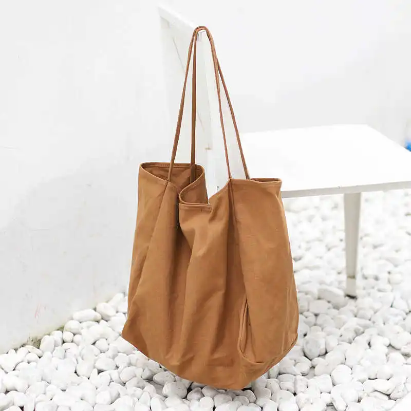 

Great purchasing capacity travel casual top-handle totes female fashion purse shoulder bag canvas school bag solid color