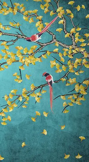 Цветочные фотообои и принты в китайском стиле Шелковый плакат для домашнего