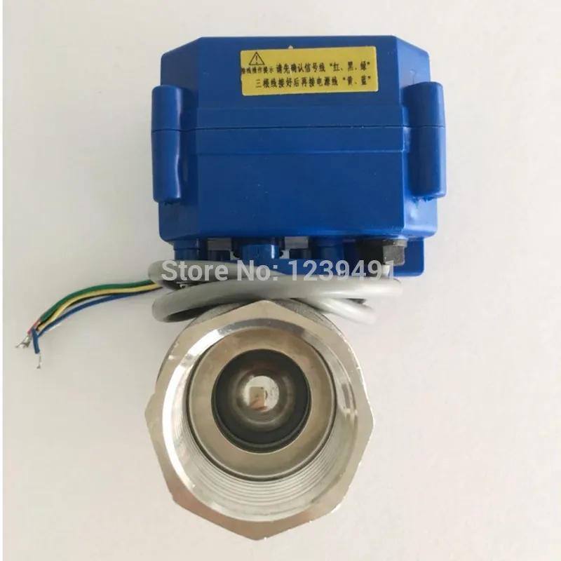 DN15 1/2 &quotдвухходовой электрический шаровой клапан из нержавеющей стали DC5V DC12V DC24V