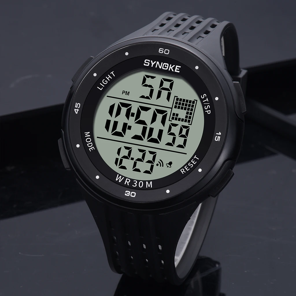 Verkaufs-Synoke Outdoor Sport Uhr Für Männer Led Digital Display 30M Wasserdichte Armbanduhren Männlichen Chronograph Relogio Masculino Uhren