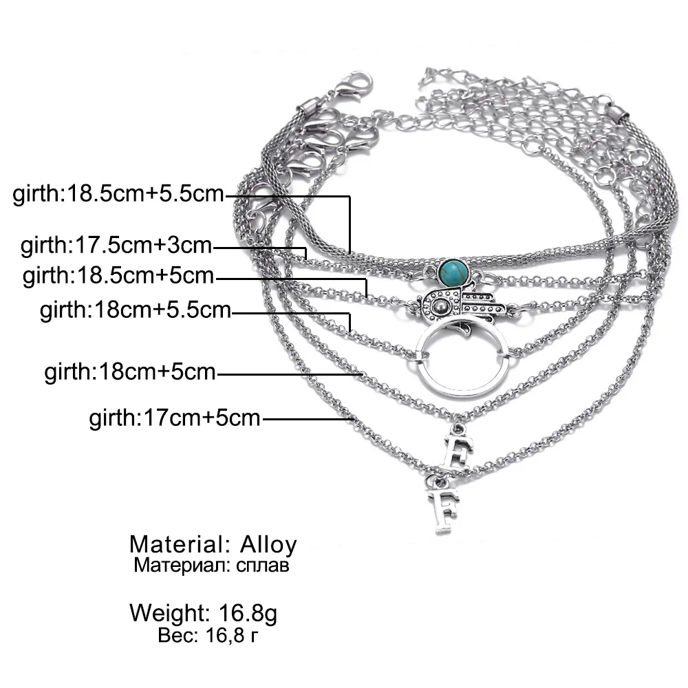 Женский браслет-цепочка DIEZI Богемский Браслет серебряного цвета с цветком ладони
