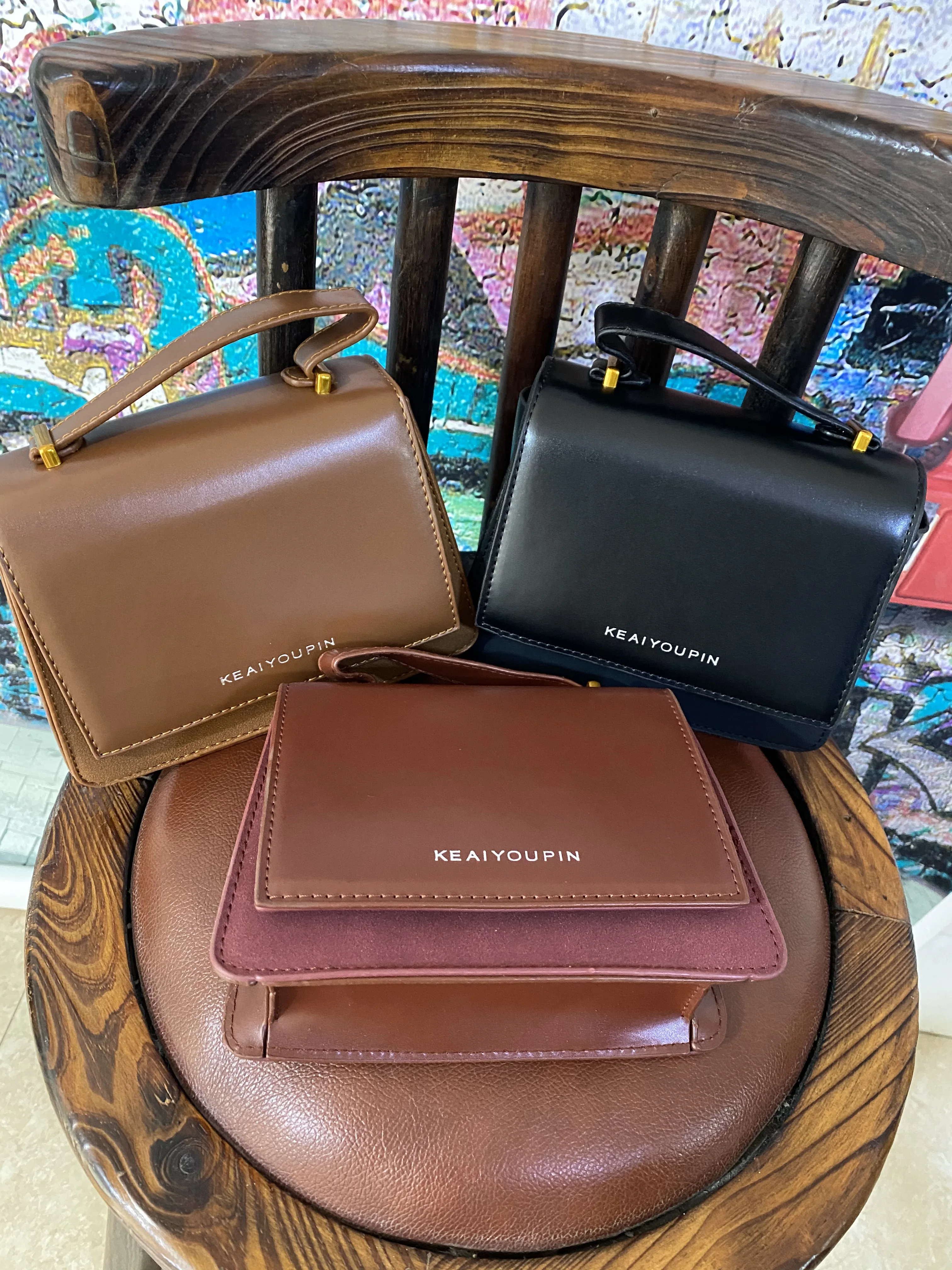 

Fashion solid color messenger small square bag Female Pure Simplicity Small Leather Handbag Women 2021 Handbag And Purse