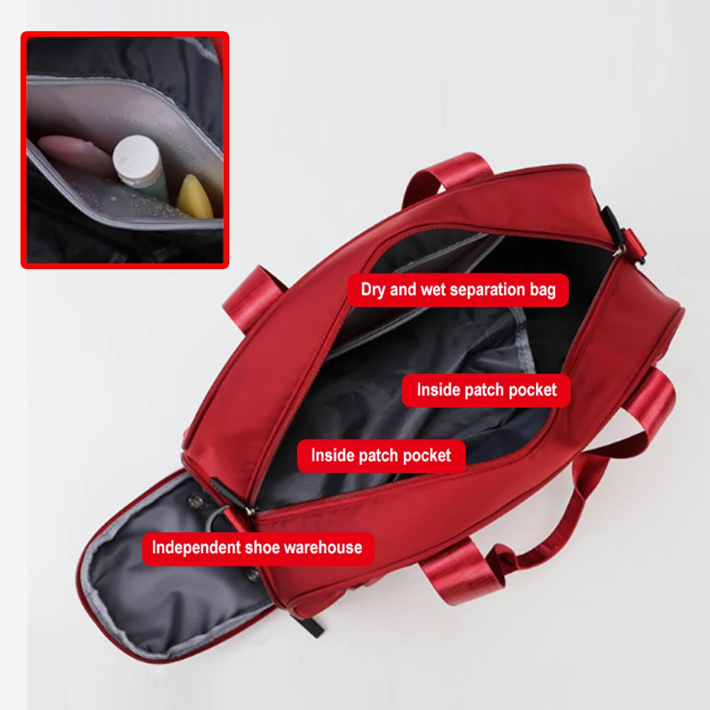 Nylon Waterproof Sports Gym Bag for Gym Fitness Training Shoulder Handbags Bag Yoga Luggage Bag With Shoe Compartment  X256D