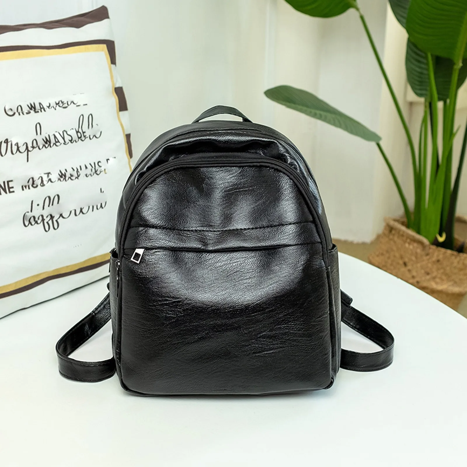 

Fashion Ladies All-match Backpack Large-capacity Student School Bag Travel Bags Black Ladies Backpack Student Bag Travel Bag#G30