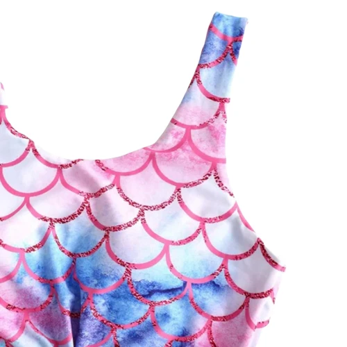 

Women's Sexy 2 Piece Swimsuit Bikni Fishscale Shoulder Straps U Neck Stretchy Backless Bikini Triangle Two Piece Swimwear