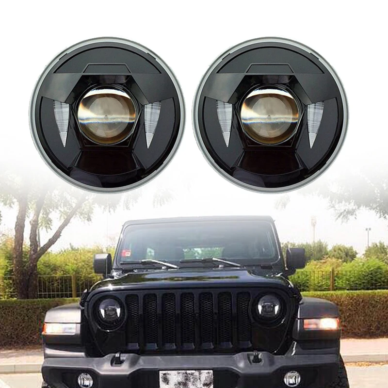 2X 7 дюймовые круглсветодиодный светодиодные фары комплект фар проектора для Jeep