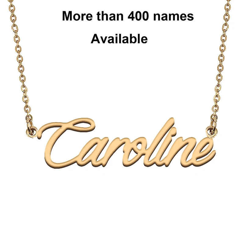

Cursive Initial Letters Name Necklace for Caroline Birthday Party Christmas New Year Graduation Wedding Valentine Day Gift