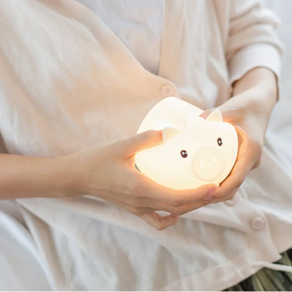 

Led Cute Cartoon Pig USB Charging Night Light Home Bedroom Decoration Creative Atmosphere Children Gift Bedside Lamp