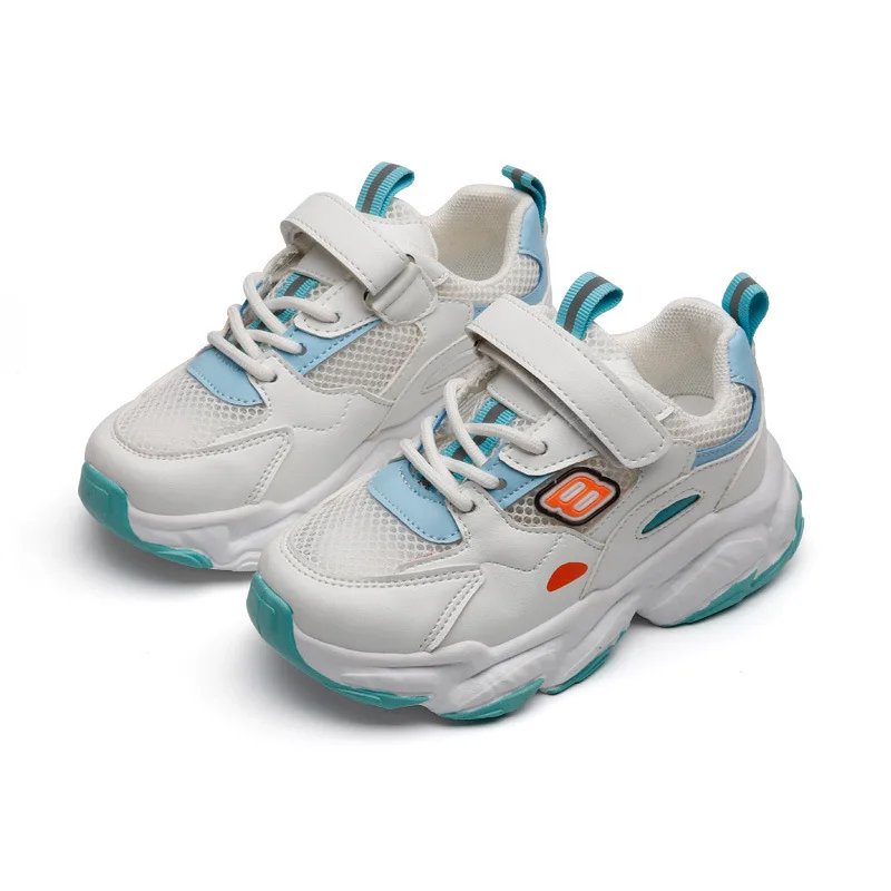 

2021 Summer Kids Boy Girl Shoes Sneakers Hook&Loop Mixed Colors Round Toe Fashion Concise Air mesh Breathable Sneakers