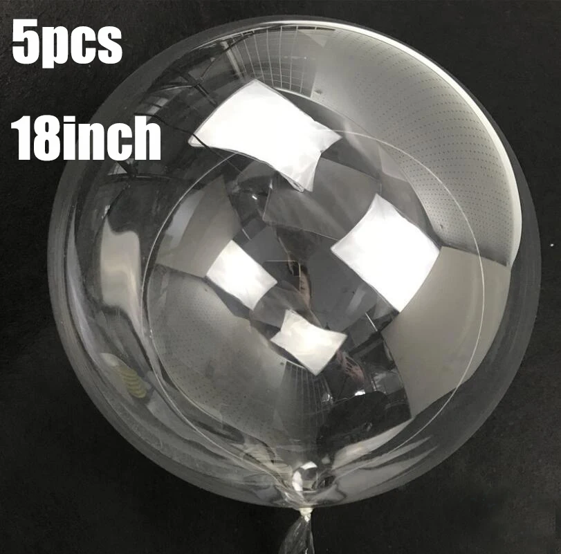 18inch bobo ball 10 18 24 36 дюймов DIY Свадебные украшения для дня рождения светящиеся воздушные шары Bobo перо прозрачные пвх воздушные шары вечерние сувениры - Цвет: 18inch bobo ball
