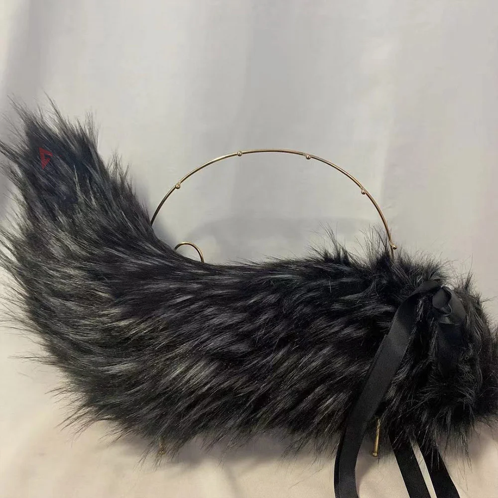 Новинка чёрный серый маленький молочный Лисий ушки обруч для волос Серьги с