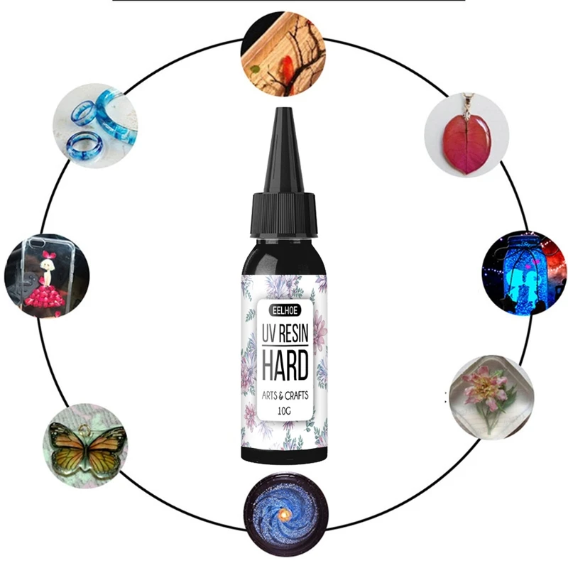 

10ml 20ml 30ml 50ml 100ml 200ml UV Resin Hard Type Crystal Clear Glue Curing