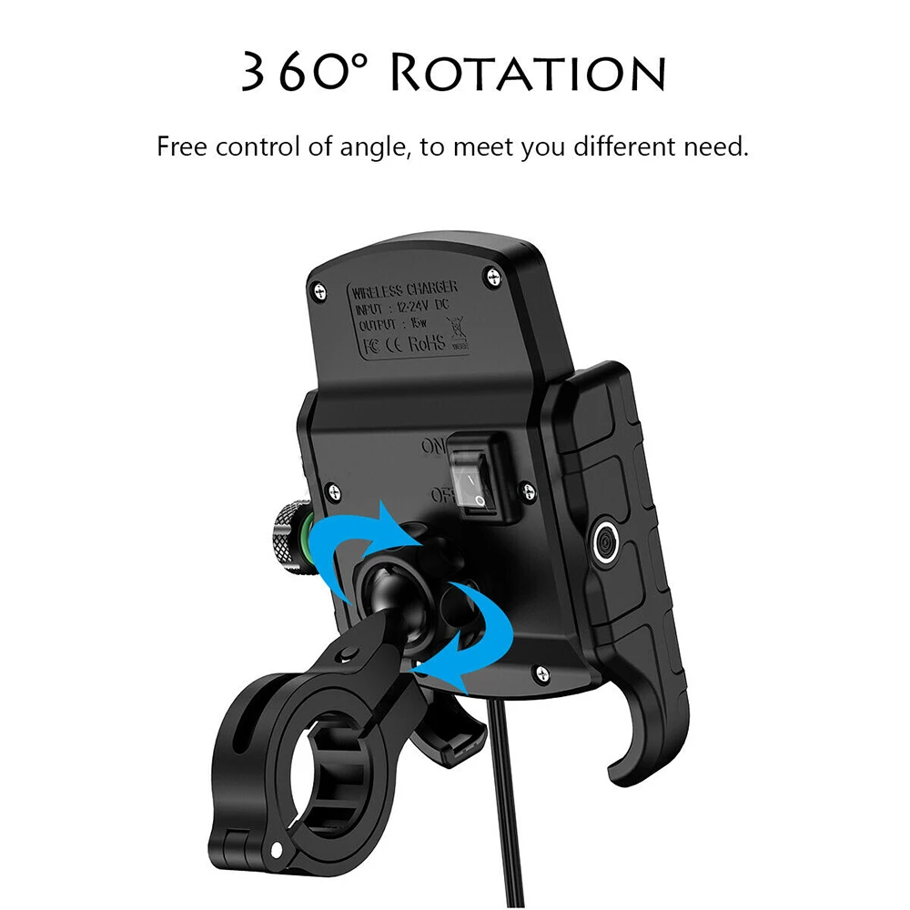 Беспроводное зарядное устройство для мотоцикла кронштейн 3 5-6 5 дюймов мобильный