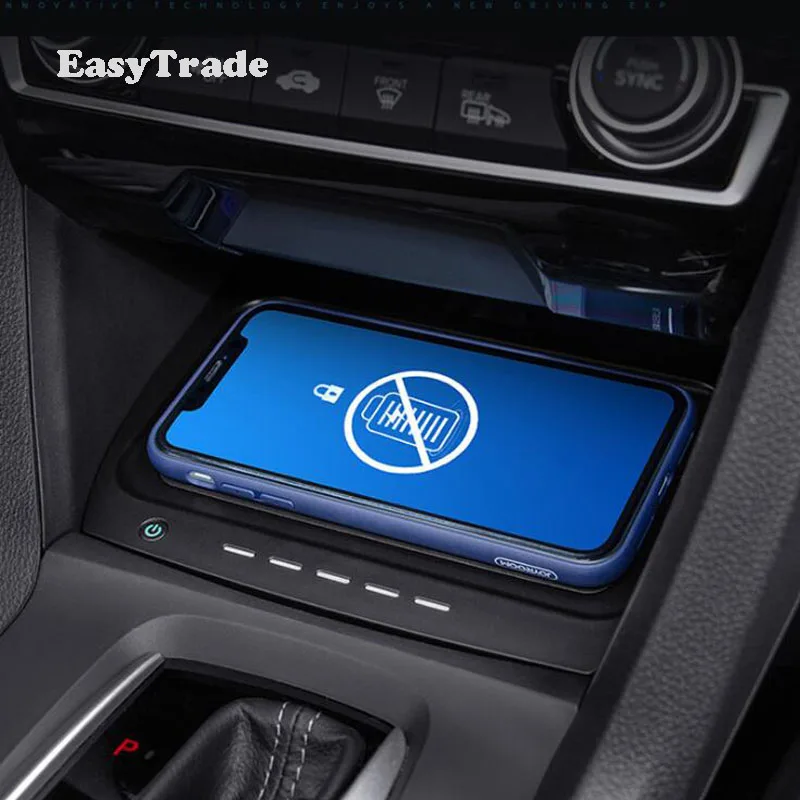 

Car Wireless Charger QI Mobile Phone Fast Charging Plate For Honda Civic 2018 2019 Accessories 10th Car Accessories