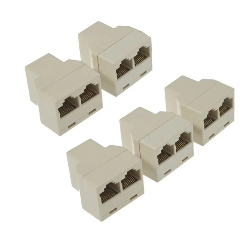 5 шт./компл. Ethernet RJ45 1 Female to 2 сетевой LAN сплиттер адаптер Коннектор|Сетевые адаптеры
