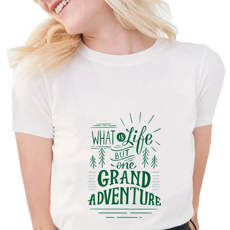 Летняя забавная зеленая футболка Женская крутая с надписью What is Life мягкие