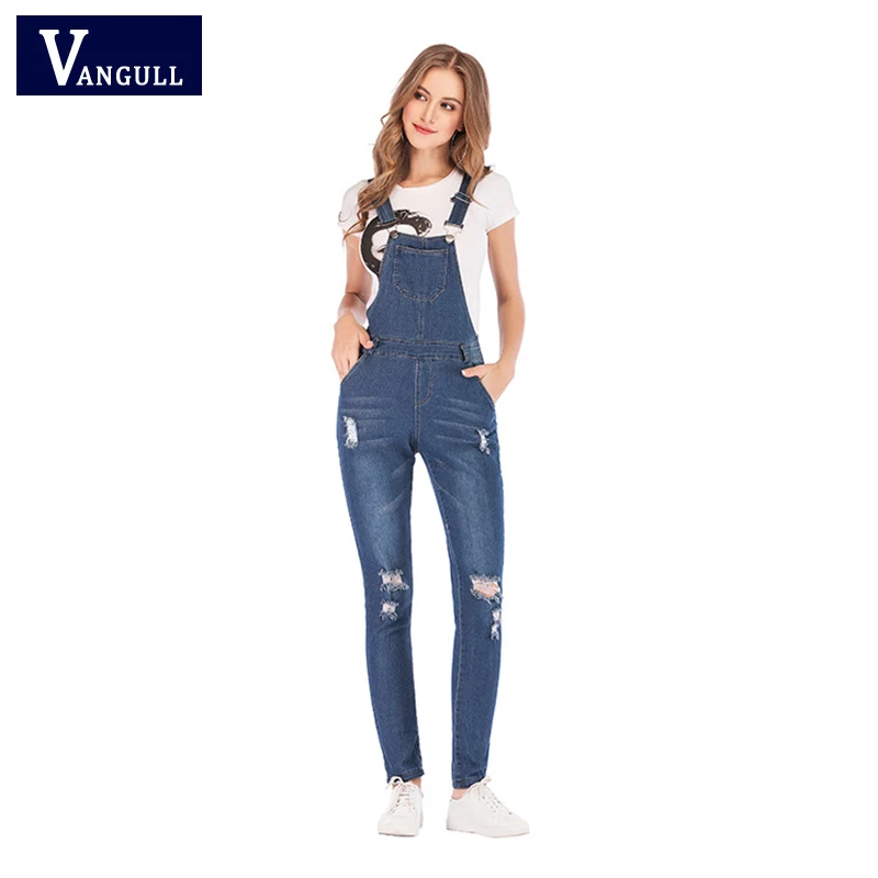 

Женский джинсовый комбинезон Vangull, Свободный комбинезон на подтяжках, 2021