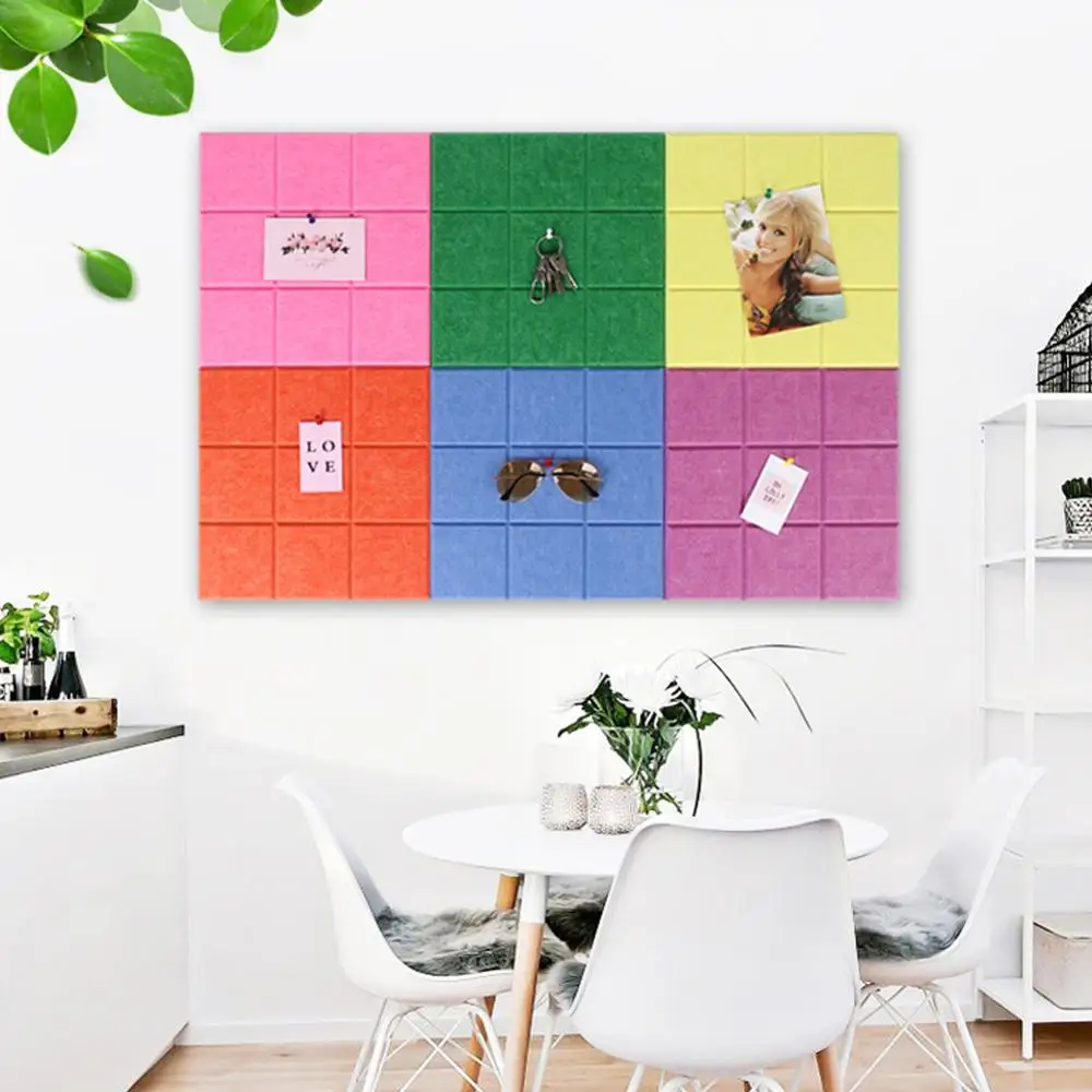 Квадратная самоклеящаяся разноцветная DIY твердая войлочная Настенная Наклейка