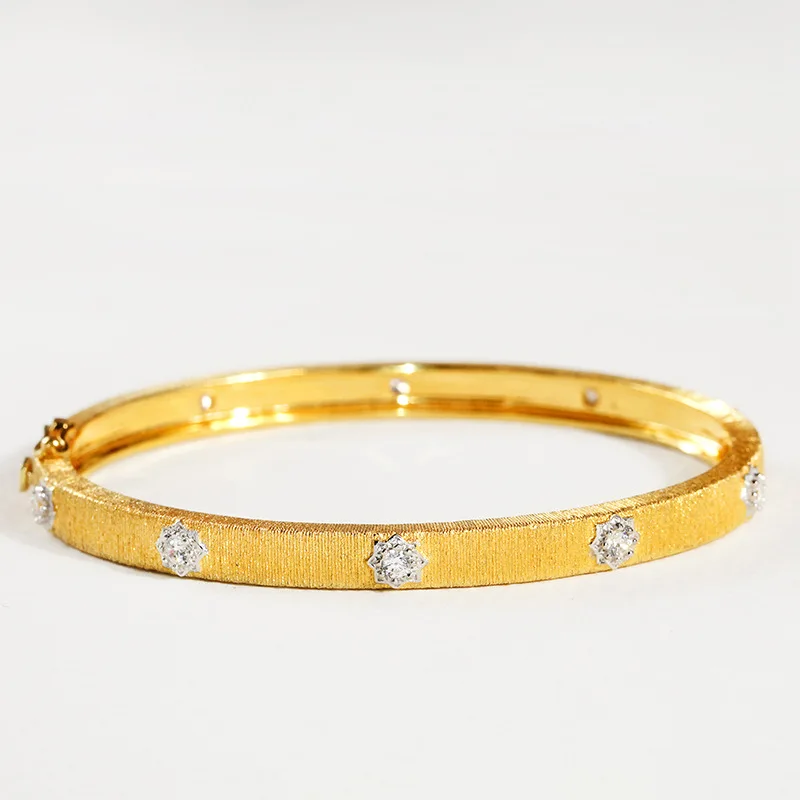 5mm gold white CZ CMajor ювелирные изделия из стерлингового серебра золотого цвета Модные Цветочные браслеты 5 мм ширина два тона браслет для женщин - Окраска металла: 5mm gold white CZ