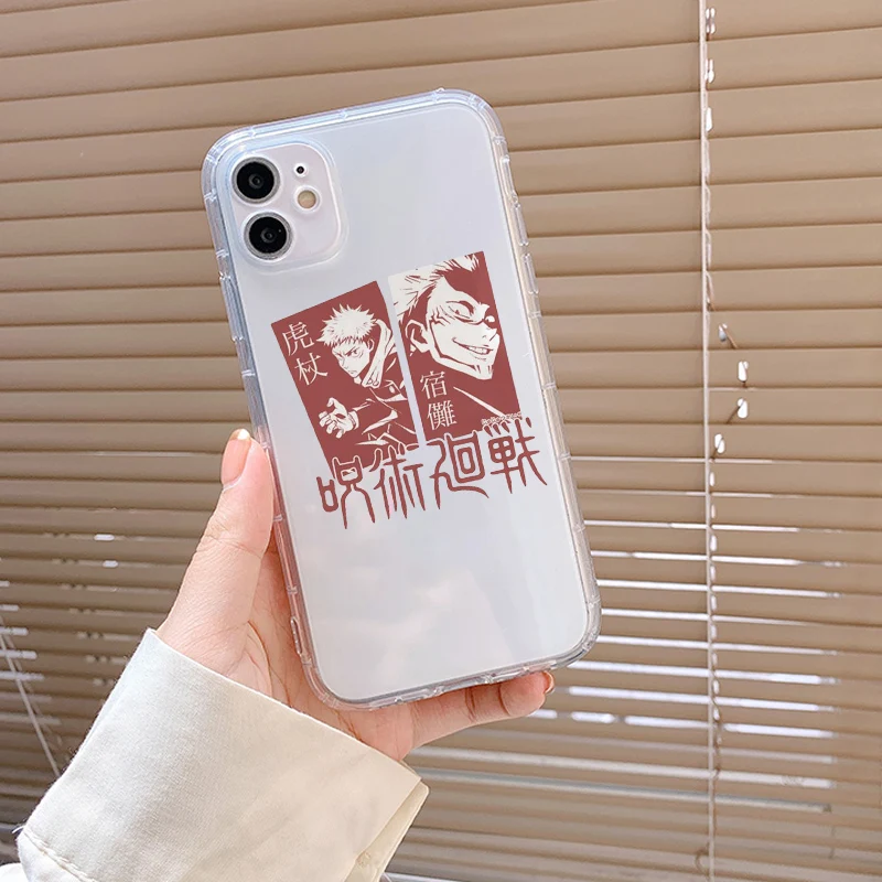 new shockproof silcone phone case for iphone 12 mini 11 pro max 13 xs xr x 8 7 6 6s plus se2 japanese anime jujutsu kaisen cover free global shipping