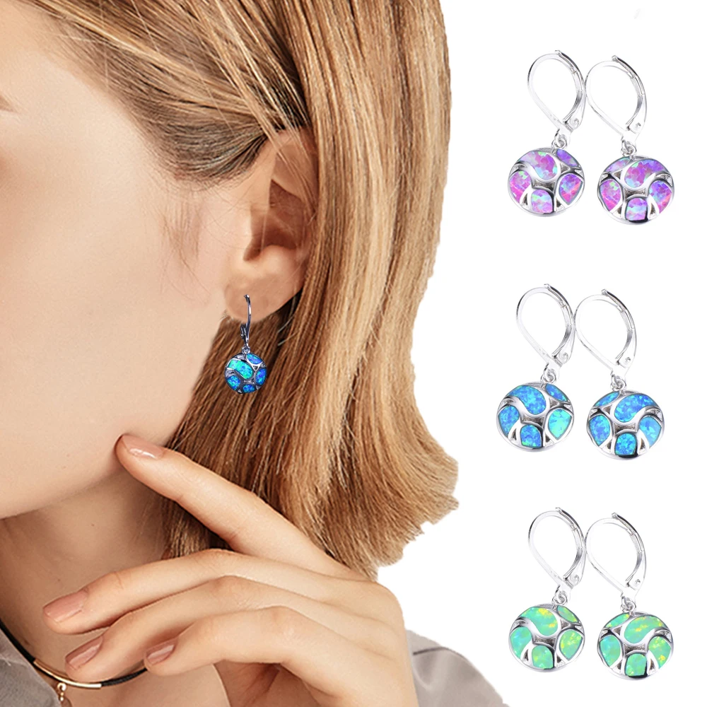 Модные Современные женские серьги богемные длинные с огненным опалом для