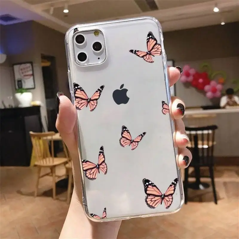 

Bbutterfly pretty Phone Case Transparent soft For iphone 5 5s 5c se 6 6s 7 8 11 12 plus mini x xs xr pro max