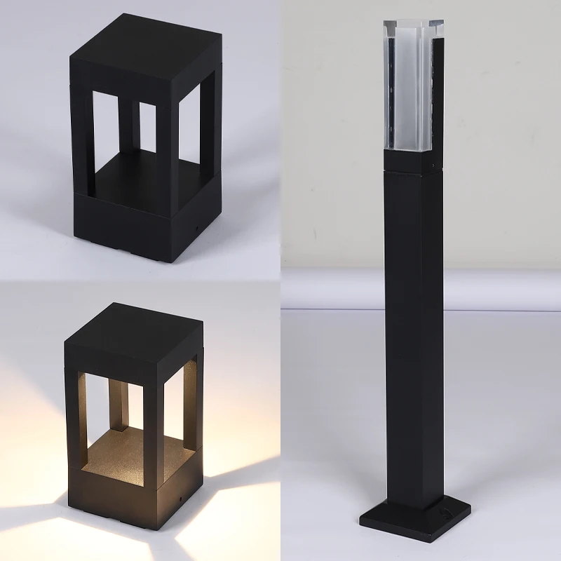 2020 светодиодный IP65 Водонепроницаемый столбик для газона алюминиевый квадратный