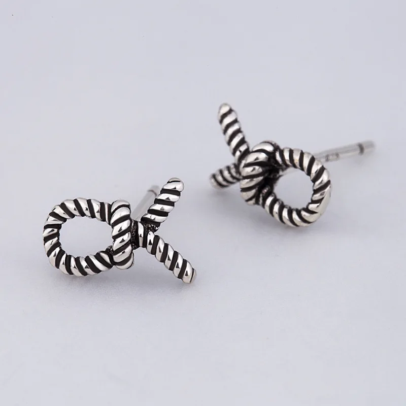 Женские плетеные серьги гвоздики из серебра 925 пробы|Серьги-гвоздики| |