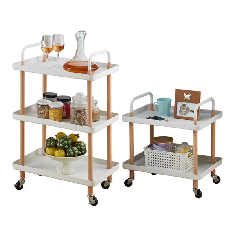 Трехуровневая квадратная тележка для кухни простая многофункциональная