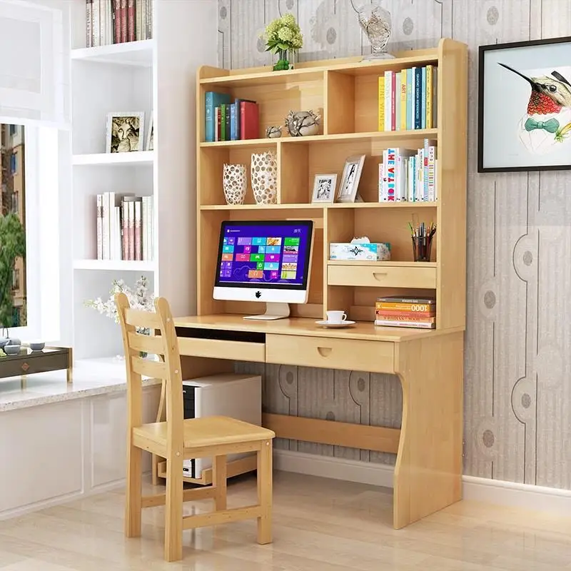 

Офисный стол, офисный стоечный письменный стол, ретро деревянный стол, прикроватный столик для ноутбука с книжной полкой