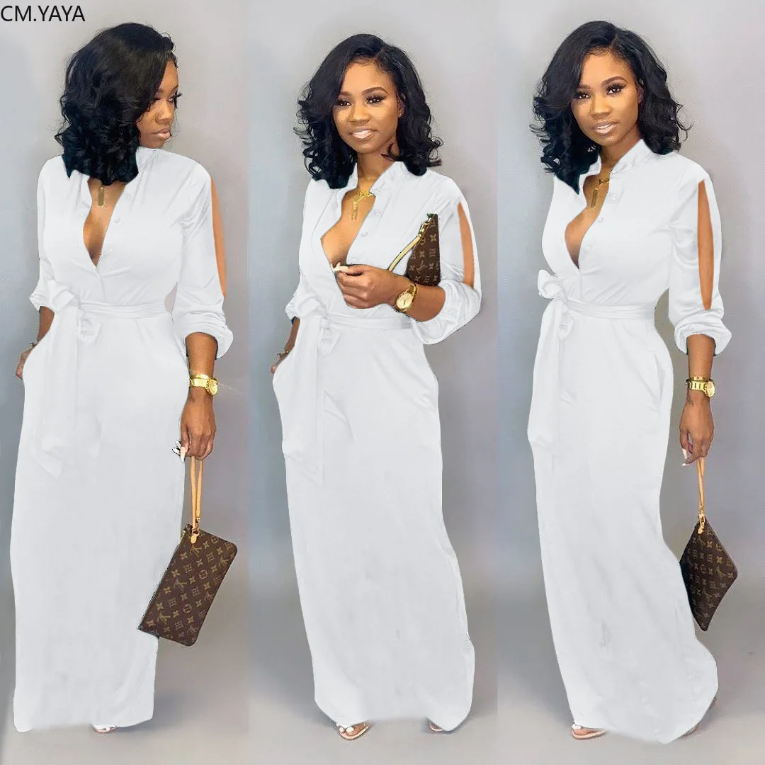 Осенняя Элегантная Женская туника с высокой талией пояса Кнопка разделение