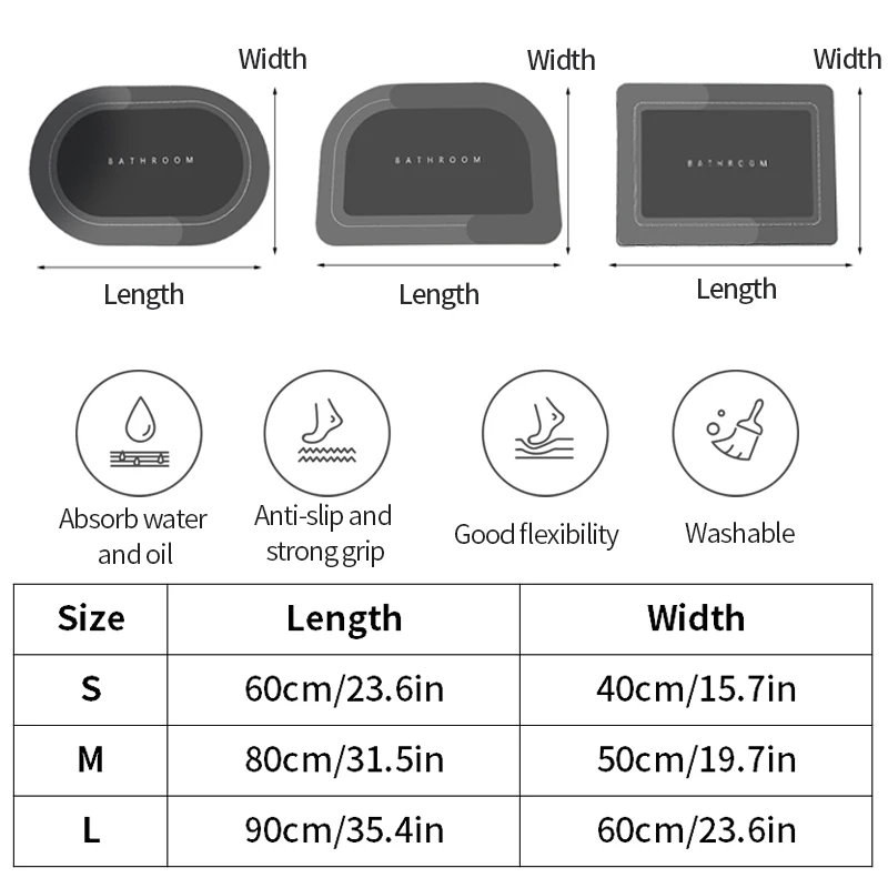 Napa Skin Bathroom Mat Super Absorbent Rug Bath Quick Dry Floor Mats Easy To Clean alfombras para baño Doormat Kitchen | Дом и сад