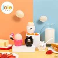 joie cartoon egg cup boiled eggs holder kitchen breakfast hard egg tools with spoon for baby kids children bpa free plastic