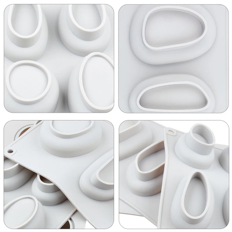 Круглый камень Форма силиконовая форма для выпечки в форме цветка штукатурка