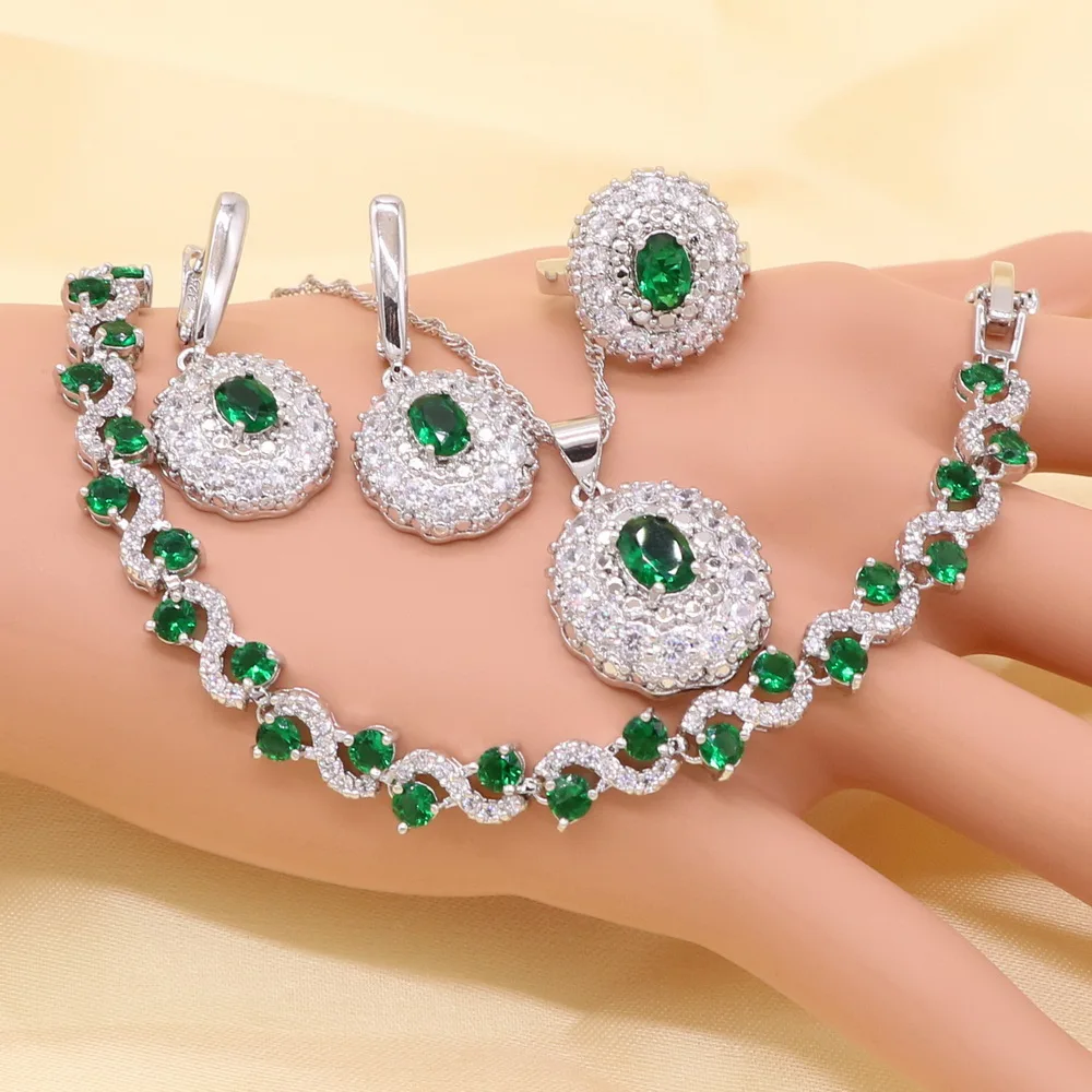 Женский комплект из колье серёг кольца и браслета|Ювелирные наборы| |