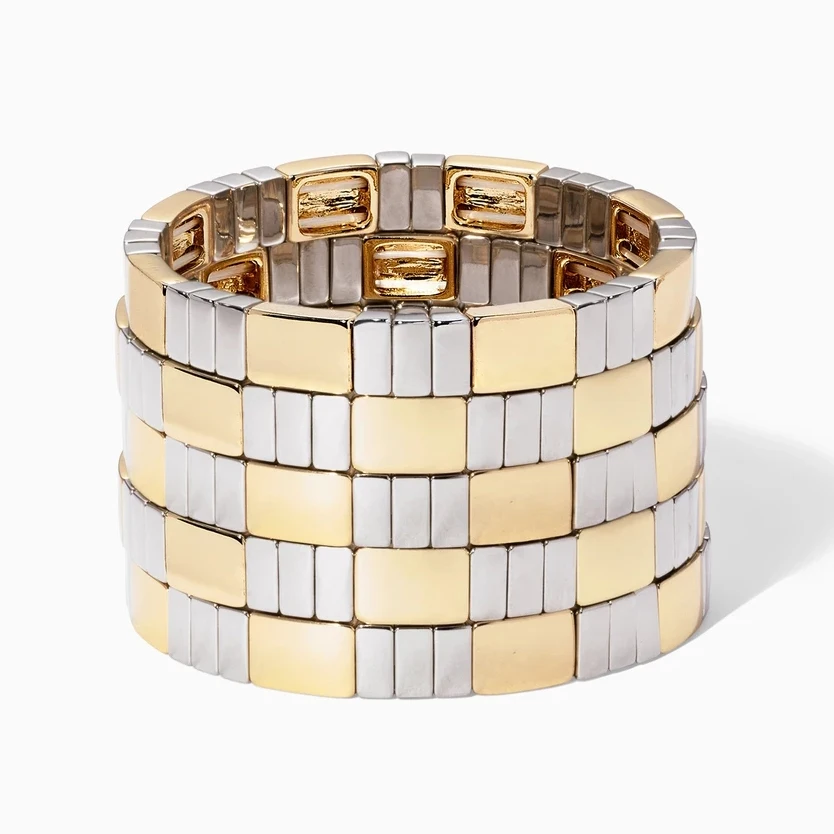 Мужской Жаккардовый браслет vsco с золотым и серебряным покрытием металлический