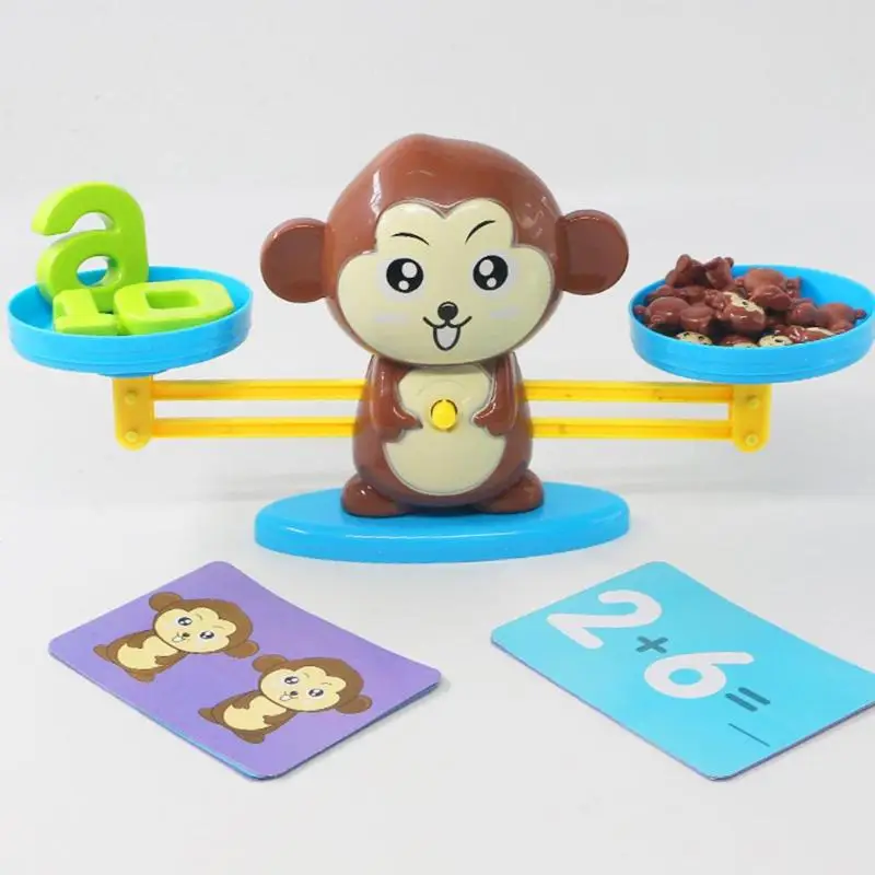 

Math Match Game Board Toys Monkey Number Match Math Balancing Scale Number Balance Game Early Learning Educational and Subtract