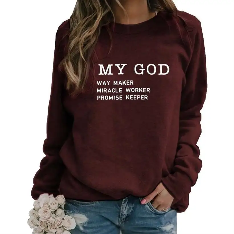 

Way Maker Miracle Worker My God Christian Women Hoodies Sweatshirt Clothing Believe Graphic Oversized Harajuku Clothes Yellow