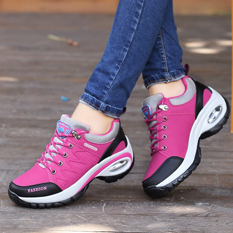 Женская повседневная обувь на шнуровке дышащие Нескользящие кроссовки