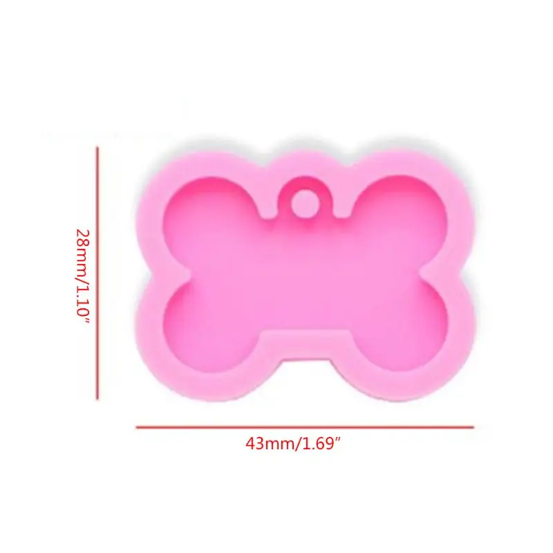 

5Pcs Silicone Bone Shape Pendant Resin Mold DIY Dog Tag Keychain Resin Mold