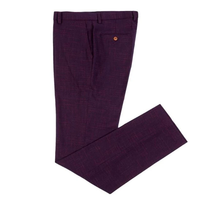 Осенне-зимние мужские костюмные брюки из смеси шерсти модные плотные